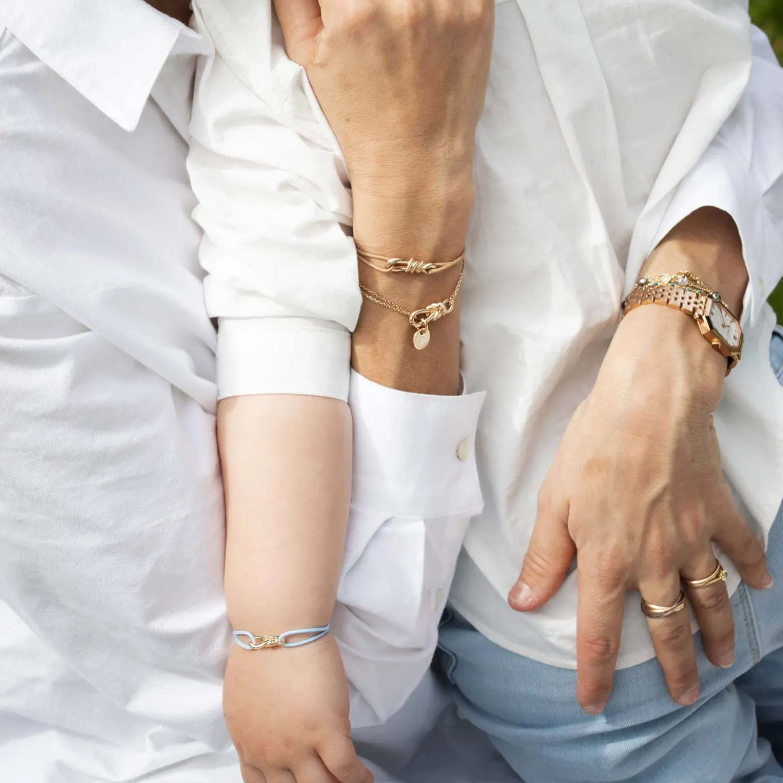 Duo de bracelets femme enfant "Le lien" plaqué or - HappyBulle x Lilylovesfashion