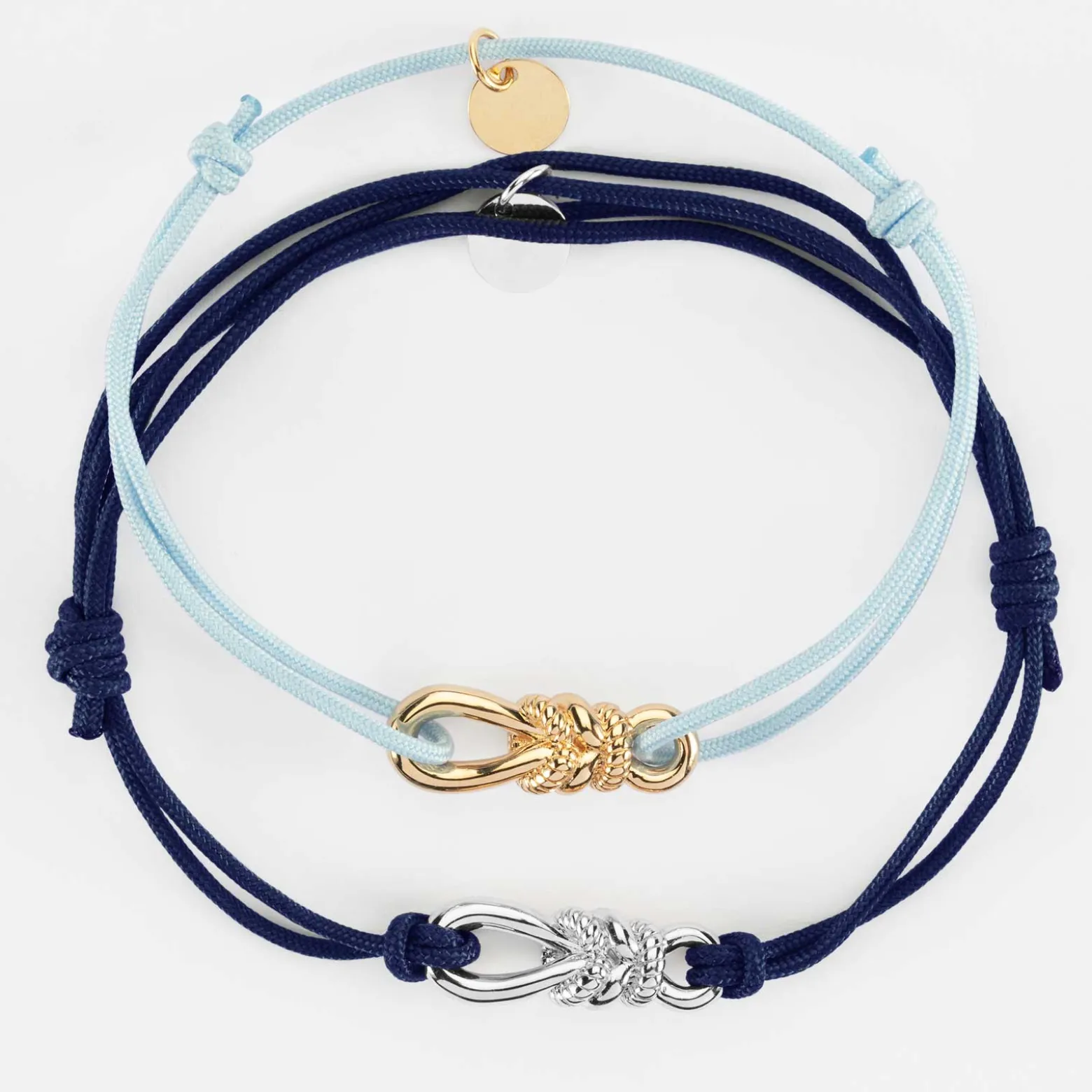 Duo de bracelets homme argent femme plaqué or "Le lien" - HappyBulle x Lilylovesfashion