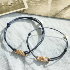 Duo de bracelets homme femme "Le lien" plaqué or - HappyBulle x Lilylovesfashion