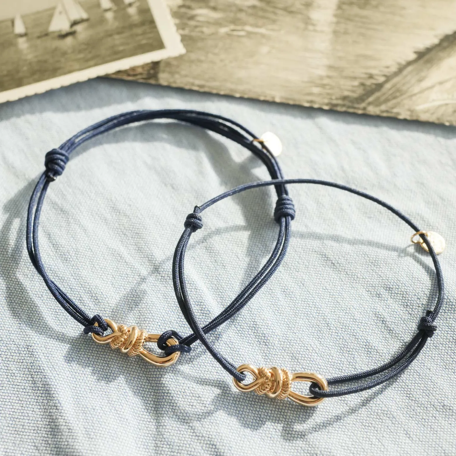 Duo de bracelets homme femme "Le lien" plaqué or - HappyBulle x Lilylovesfashion