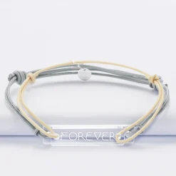 Duo de bracelets inséparables médailles gravées acrylique - Edition spéciale "Forever"