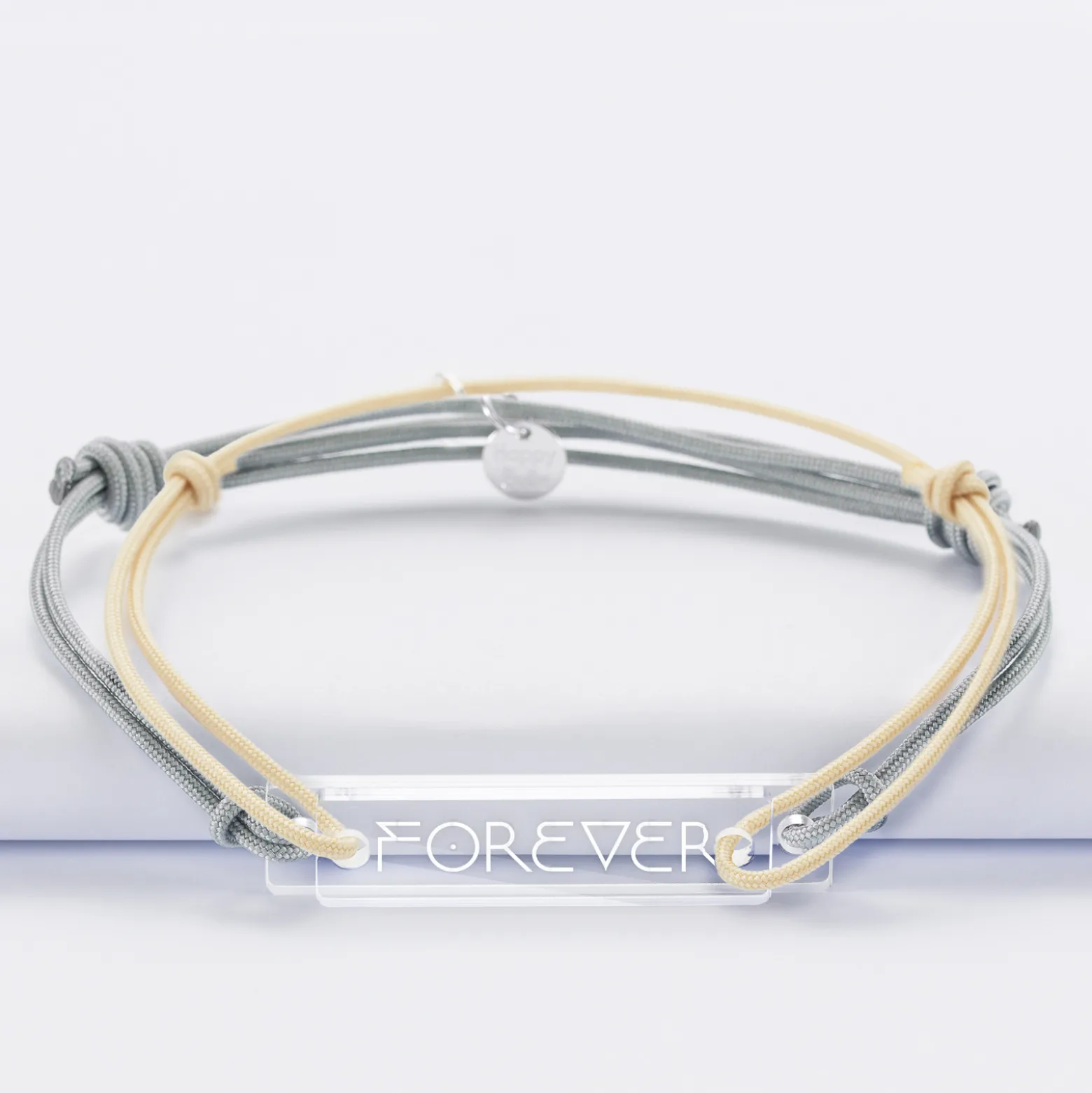 Duo de bracelets inséparables médailles gravées acrylique - Edition spéciale "Forever"