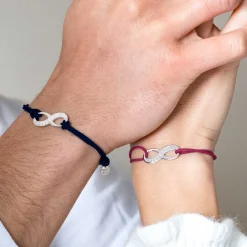 Duo de bracelets médailles gravées argent infini 25x10mm