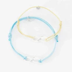 Duo de bracelets médailles gravées argent infini 25x10mm