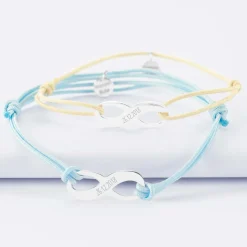 Duo de bracelets médailles gravées argent infini 25x10mm