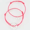 Duo de bracelets médailles gravées argent cible coeur 21 mm et coeur 10mm