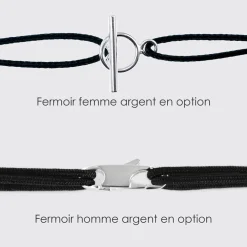 Duo de bracelets personnalisés médailles gravées argent 2 trous 20 mm