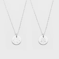Duo de pendentifs personnalisés médailles gravées argent 15 mm