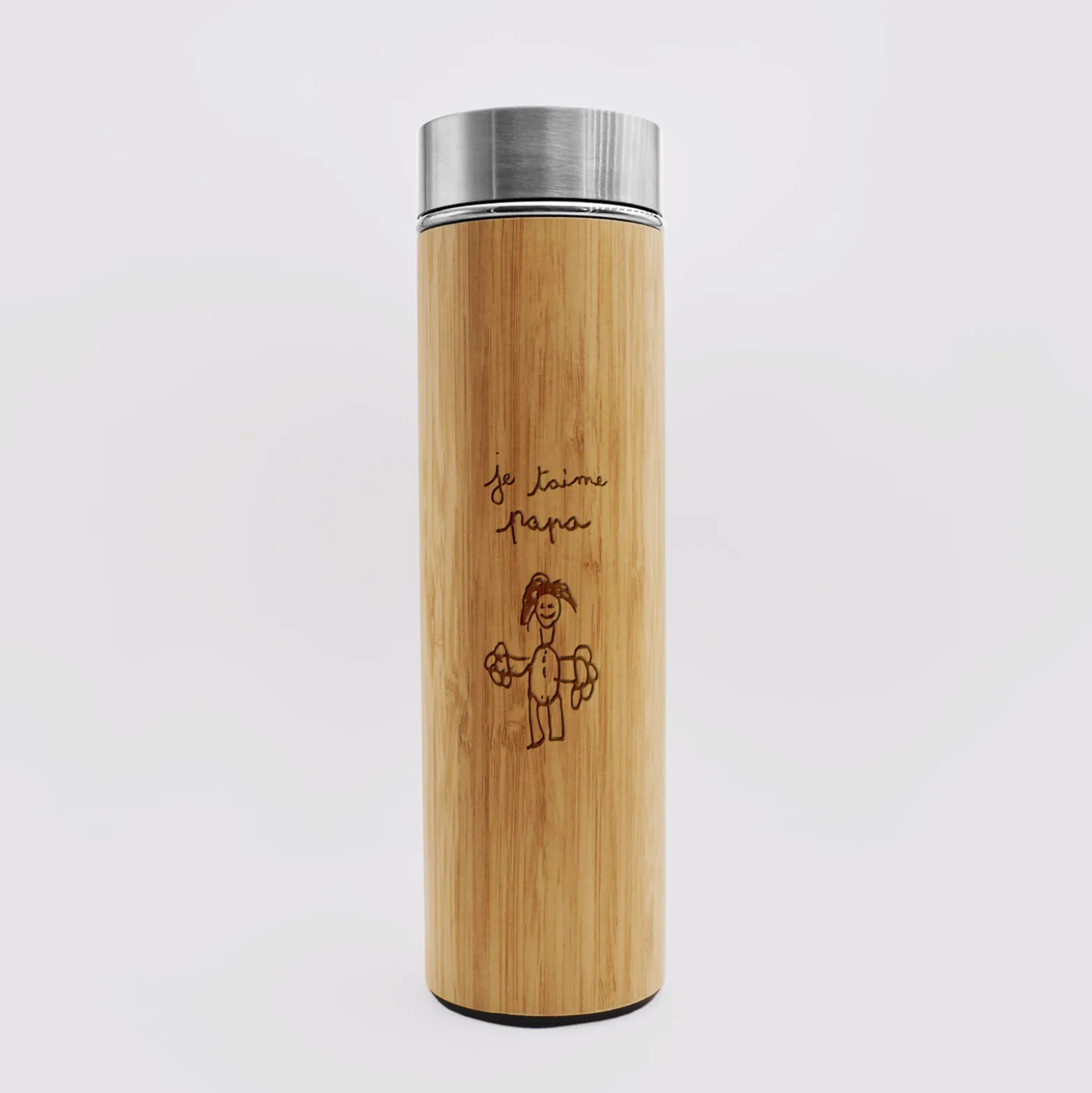 Gourde isotherme personnalisée bambou 500 ml