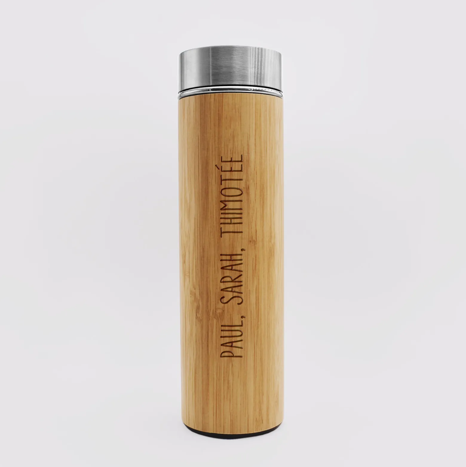 Gourde isotherme personnalisée bambou 500 ml