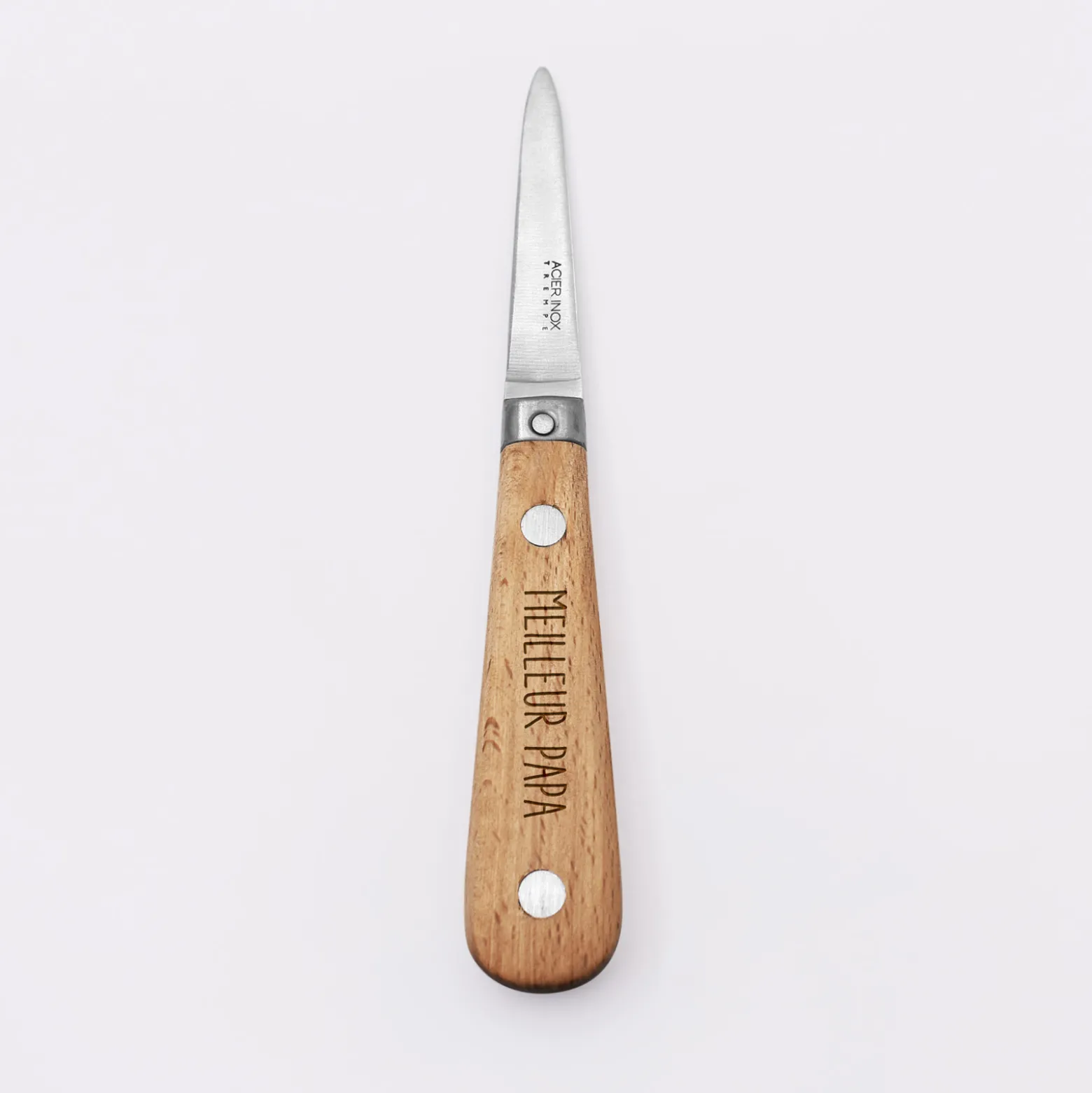 Lancette à huître personnalisée bois gravé