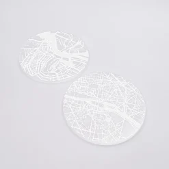 Lot de 2 sous-verres personnalisés gravés acrylique ronds 9 cm 