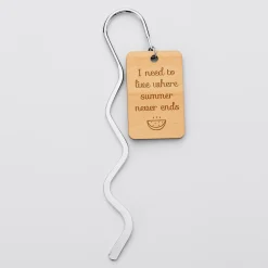 Marque page personnalisé acier médaille gravée bois