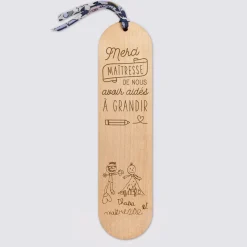 Marque page personnalisé bois gravé avec cordon liberty - édition spéciale 