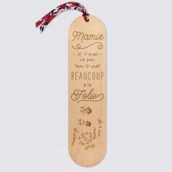 Marque page personnalisé bois gravé avec cordon liberty - édition spéciale 