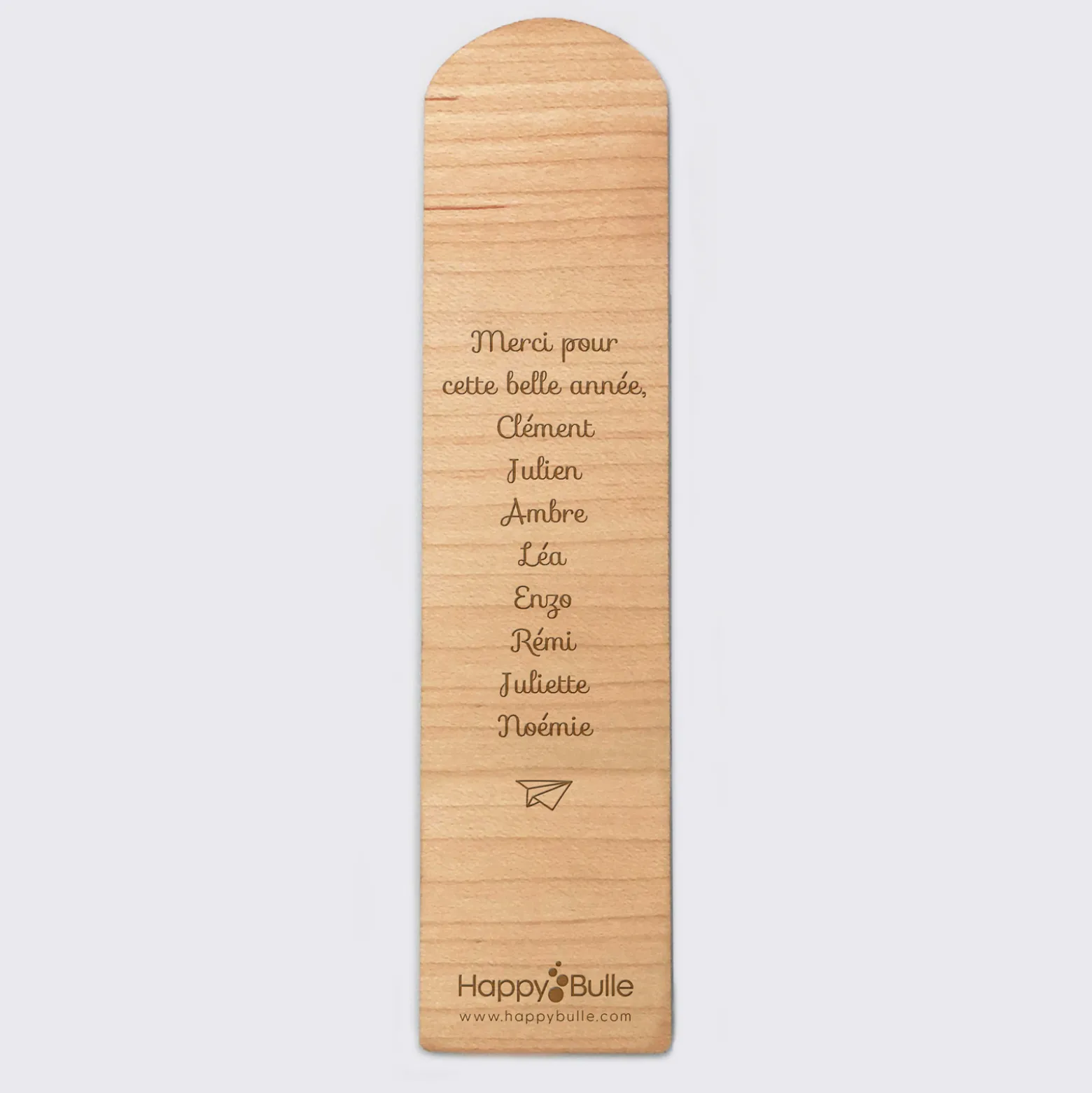Marque page personnalisé bois gravé - Edition spéciale "Merci maître"