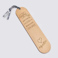 Marque page personnalisé bois gravé avec cordon liberty - édition spéciale 