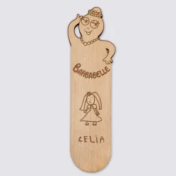 Marque page personnalisé bois gravé - HappyBulle x Barbapapa