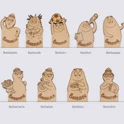 Marque page personnalisé bois gravé - HappyBulle x Barbapapa