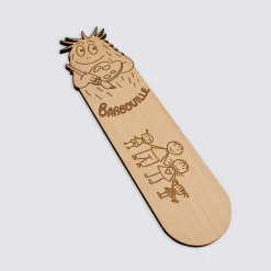 Marque page personnalisé bois gravé - HappyBulle x Barbapapa