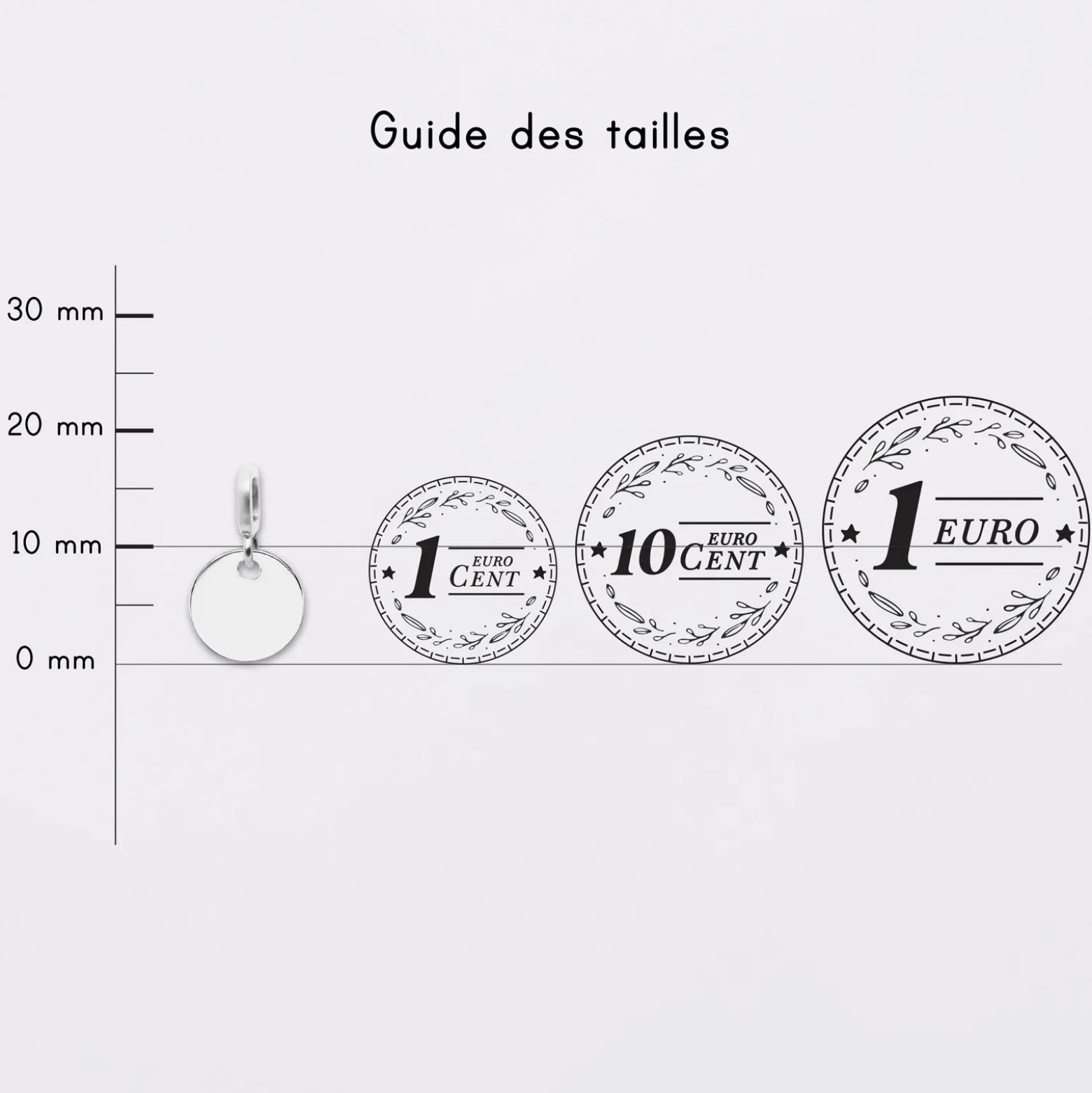 Mini-charm anneau collection Chapitre médaille gravée argent 10 mm