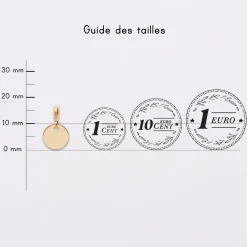 Mini-charm anneau collection Chapitre médaille gravée plaqué or 10 mm