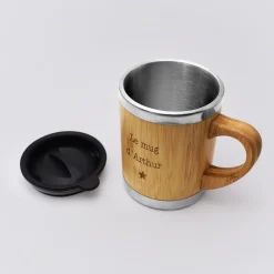 Mug isotherme personnalisé bambou gravé 300 ml