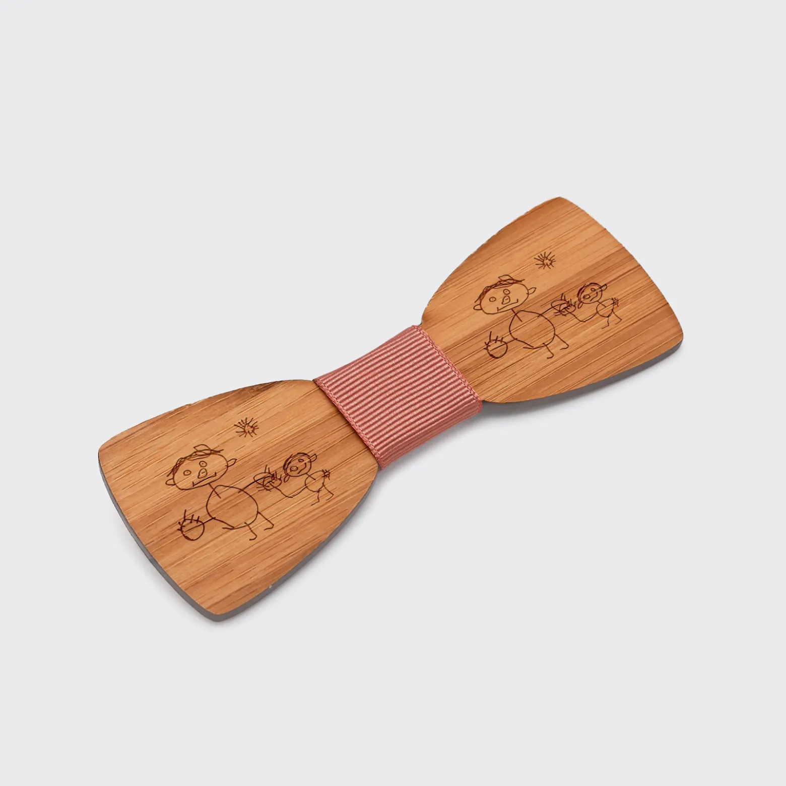 Noeud papillon personnalisé gravé bois slim