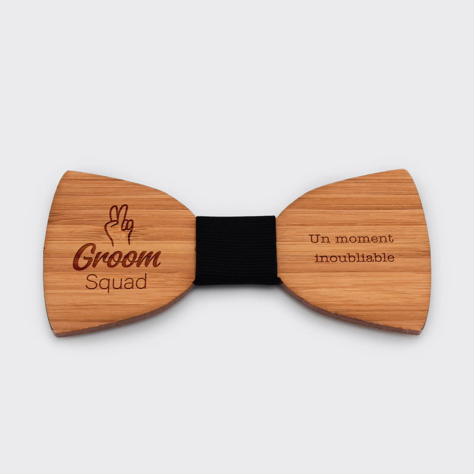 Noeud papillon Témoin homme personnalisé gravé bois classique