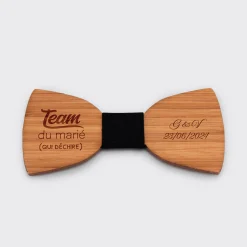 Noeud papillon Témoin homme personnalisé gravé bois classique