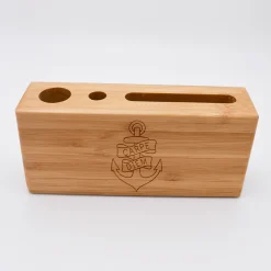 Organiseur de bureau personnalisé 14,6x6,5 cm bois gravé
