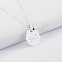 Pendentif baptême enfant personnalisé médaille gravée argent 15 mm