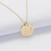 Pendentif Baptême enfant personnalisé médaille gravée plaqué or 15 mm - Nos petits imparfaits