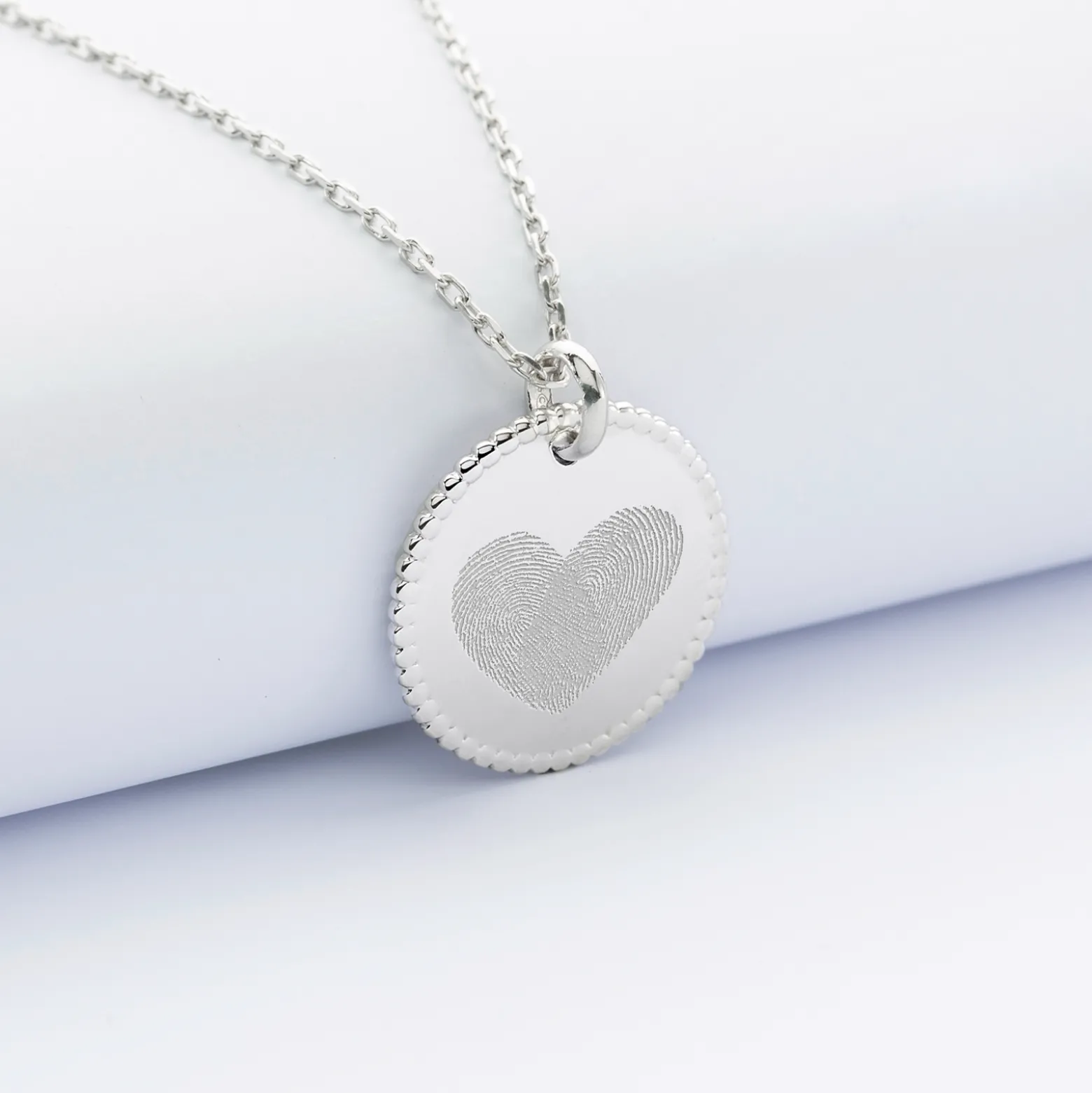 Pendentif bohème personnalisé médaille gravée argent 19 mm - Nos petits imparfaits