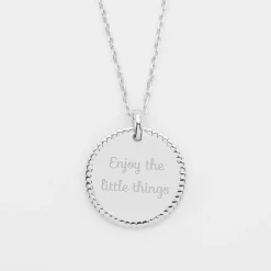Pendentif bohème personnalisé médaille gravée argent 19 mm