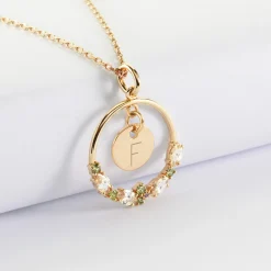 Pendentif cercle scintillant coloré personnalisé médaille gravée plaqué or 10 mm