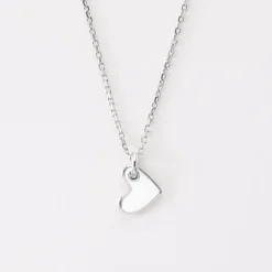 Pendentif coeur email argent 10 mm