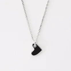 Pendentif coeur email argent 10 mm
