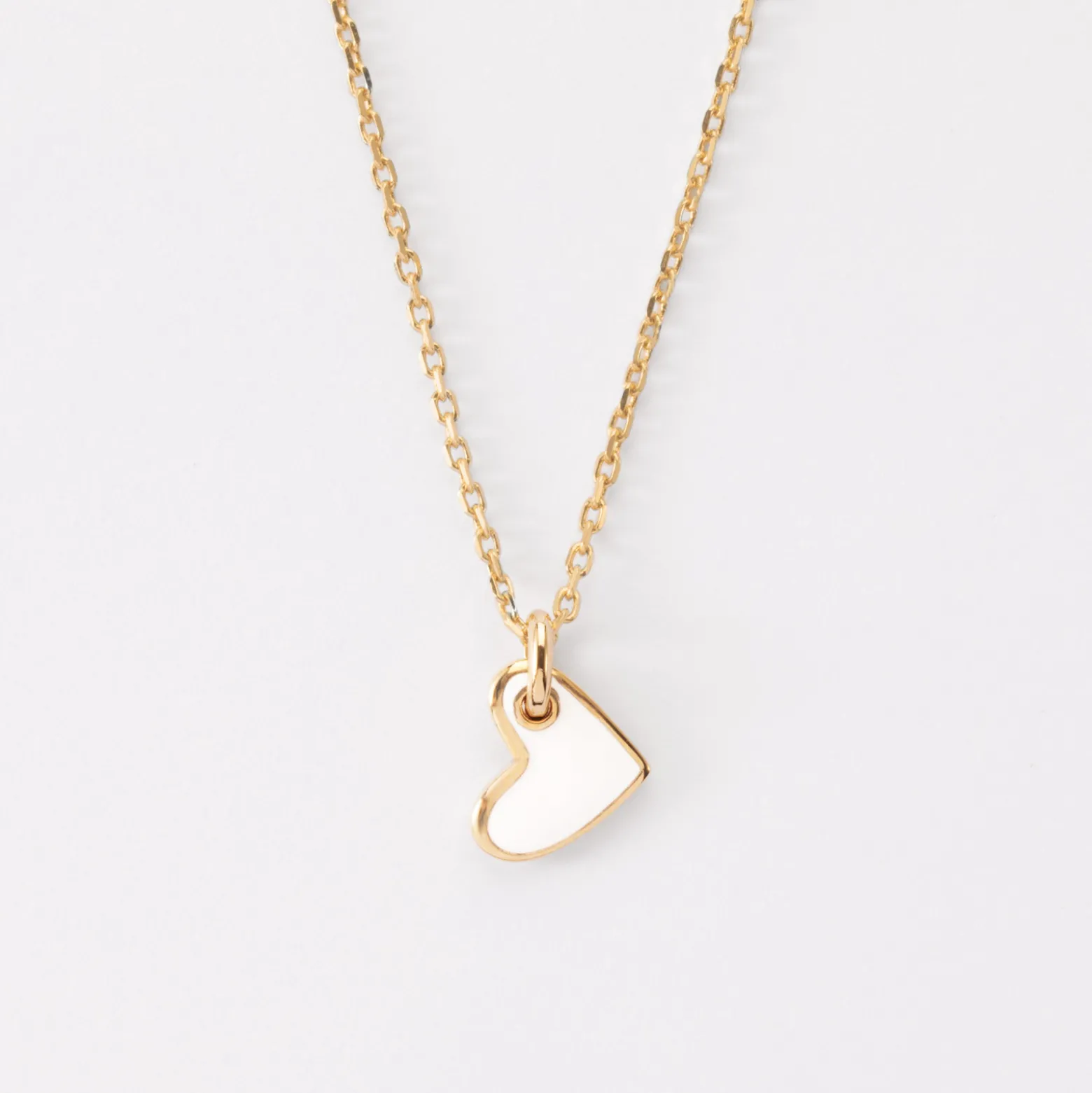 Pendentif coeur email plaqué or 10 mm