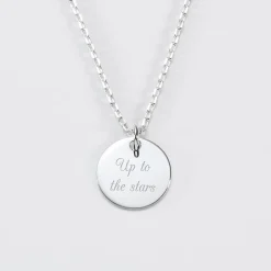 Pendentif enfant calligraphie personnalisé médaille gravée argent 15 mm