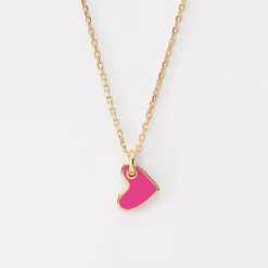 Pendentif enfant coeur email plaqué or 10 mm