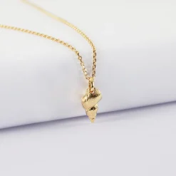 Pendentif enfant coquillage scalaire plaqué or 12 mm