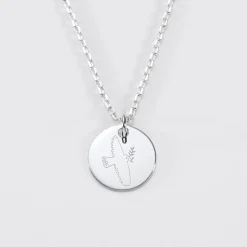 Pendentif enfant personnalisé médaille gravée argent 15 mm - HappyBulle x MyLovelyThing
