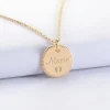 Pendentif enfant personnalisé médaille contour tressé gravée plaqué or 17 mm