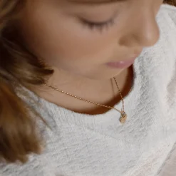 Pendentif enfant personnalisé initiale médaille gravée plaqué or coeur 10 mm
