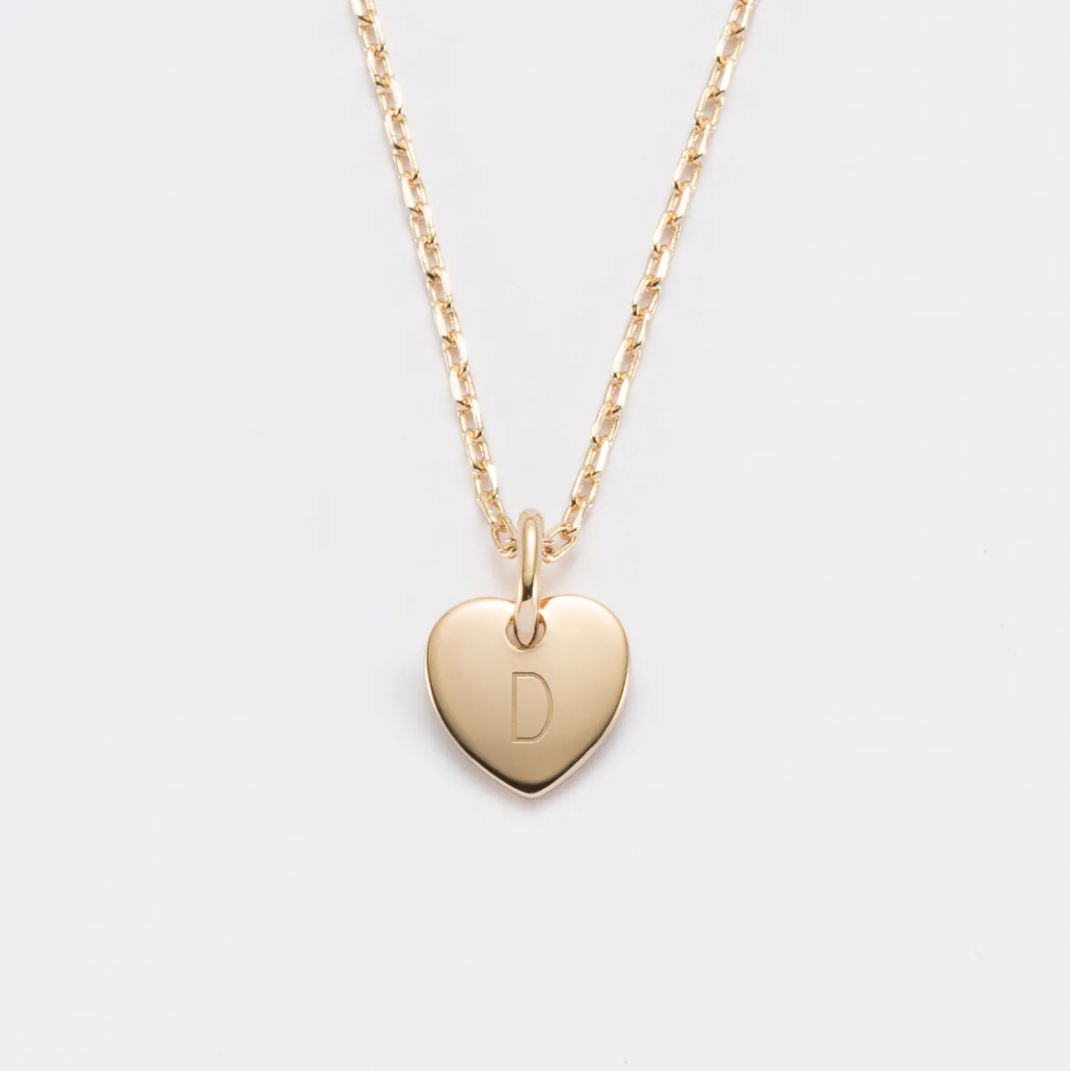 Pendentif enfant personnalisé initiale médaille gravée plaqué or coeur 10 mm