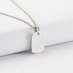 Pendentif enfant personnalisé médaille gravée argent rectangle 17x11 mm