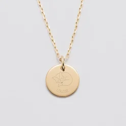 Pendentif enfant personnalisé médaille gravée plaqué or 15 mm - Edition spéciale KIDS
