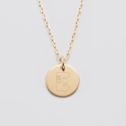 Pendentif enfant personnalisé médaille gravée plaqué or 15 mm - Happybulle x Barbapapa