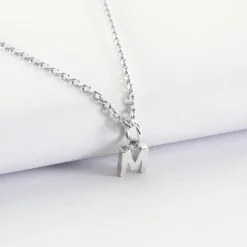 Pendentif enfant personnalisé médaille argent lettre initiale 5 mm